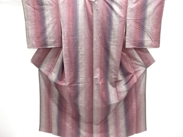 JAPANESE KIMONO / UNUSED TSUMUGI / WOVEN STRIPE 